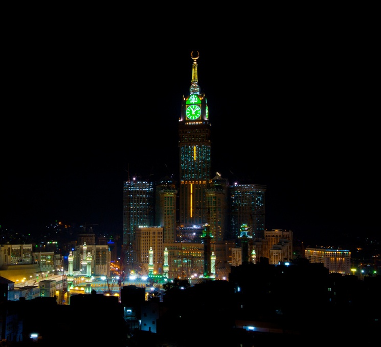 Night view of Abraj Al Bait