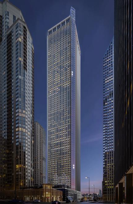 A render of Aon Center after renovation