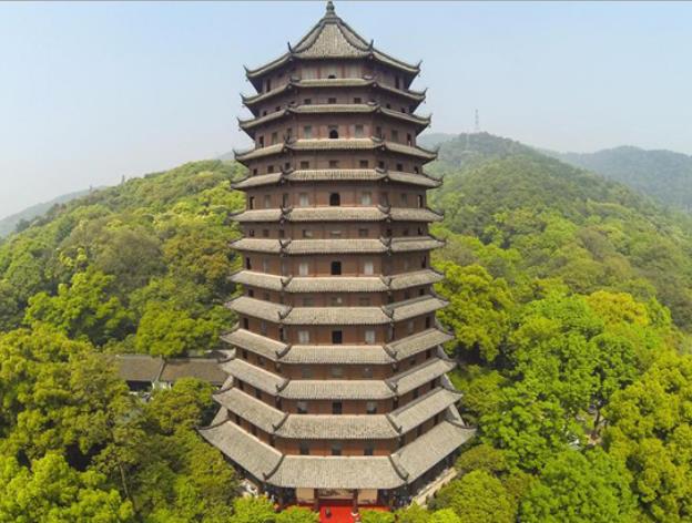 An ancient Chinese pagoda in Hangzhou