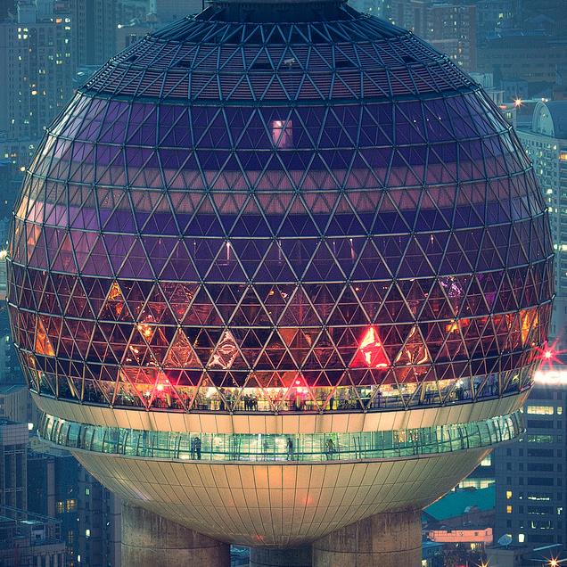 The upper large sphere of Oriental Pearl Tower