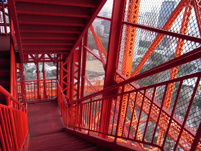 The stairway of Tokyo Tower