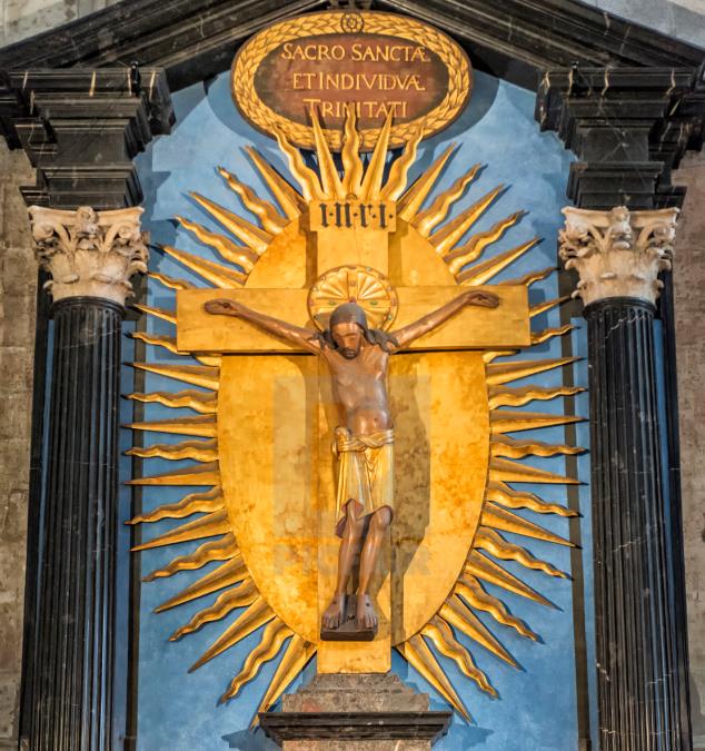 Jesus depicted in Gero Crucifix