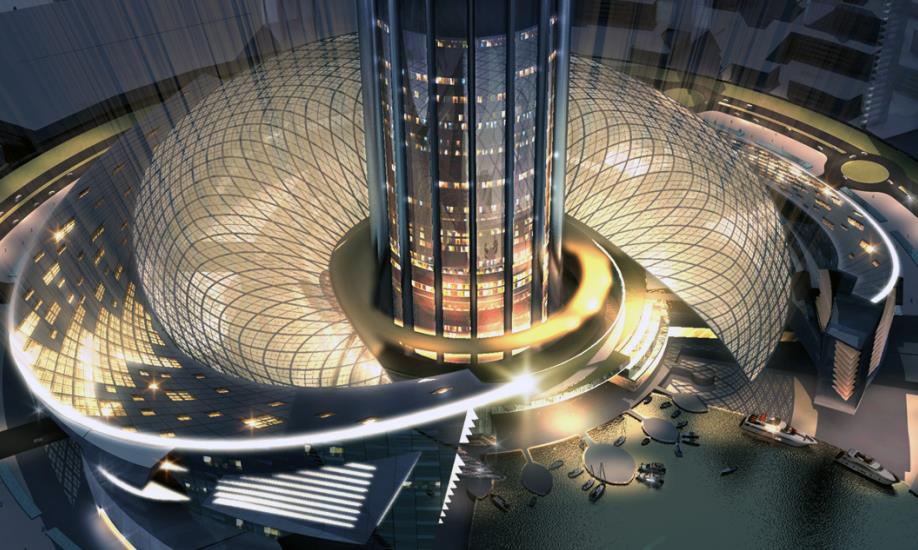 The podium of Nakheel Tower
