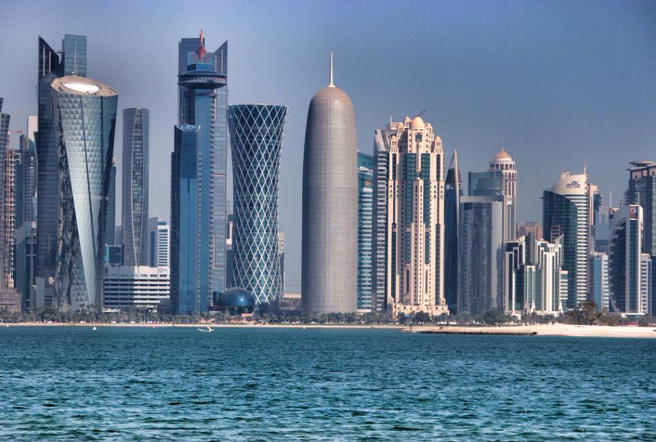 Doha Tower seen from the gulf