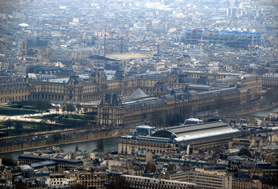 The Louvre Palace seen from the Eiffel Tower