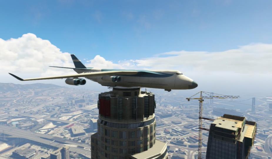 A Cargo Plane on the helipad of Maze Tower