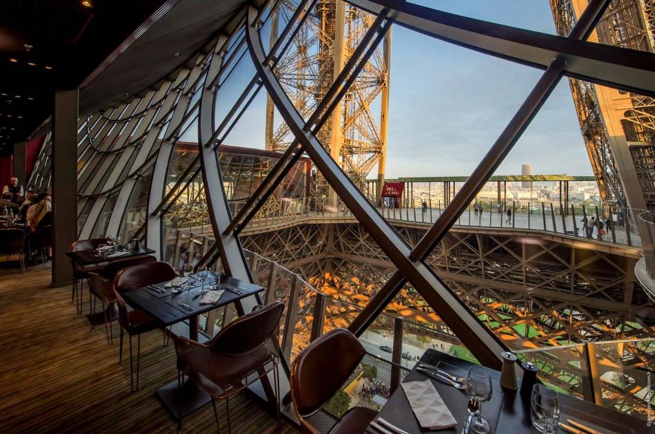 A restaurant in the Eiffel Tower