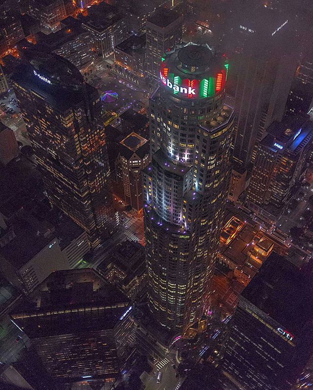 US Bank Tower, the real-life counterpart of the Maze Bank Tower