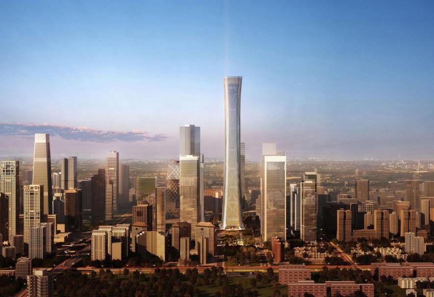 A render of Beijing's CBD core and the China Zun Tower