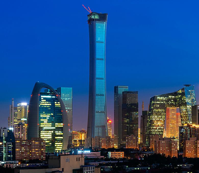 China Zun Tower during the night time