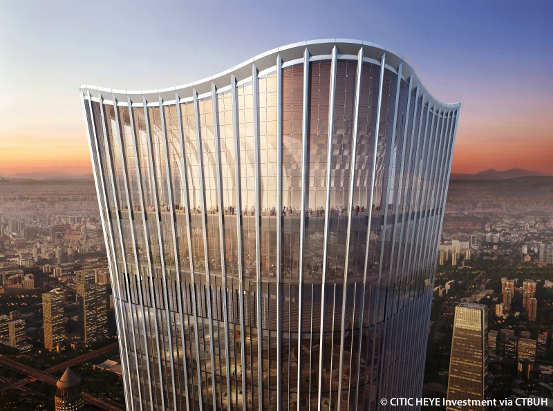 The top section of the China Zun Tower
