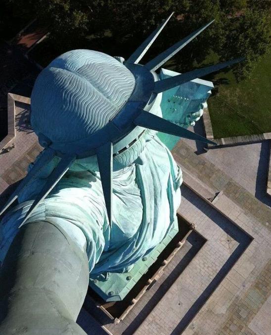 The crown of the Statue of Liberty
