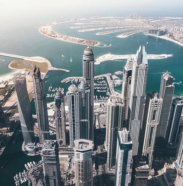 Aerial view of Dubai Marina