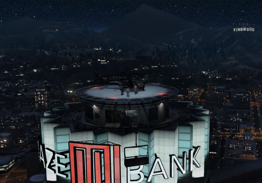 The rooftop of the Maze Bank Tower