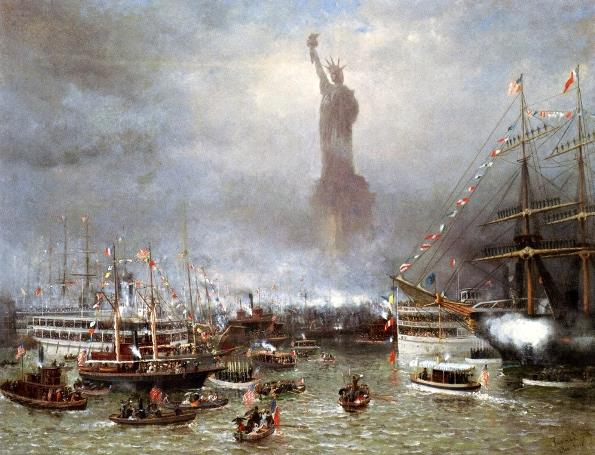 The dedication of the Statue of Liberty