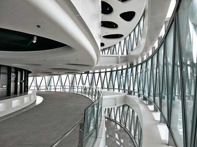 The indoor observation deck of Canton Tower