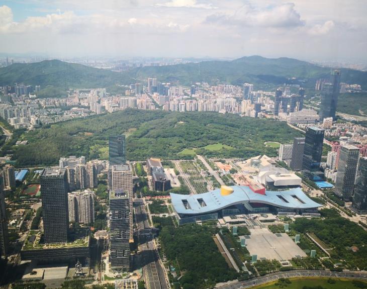 Lotus Hill Park and Civic Center seen from the observation deck