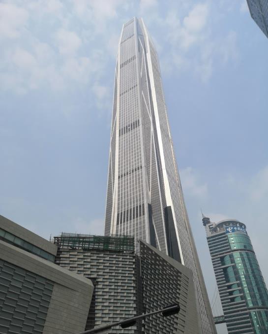 Looking up at Ping An Finance Center