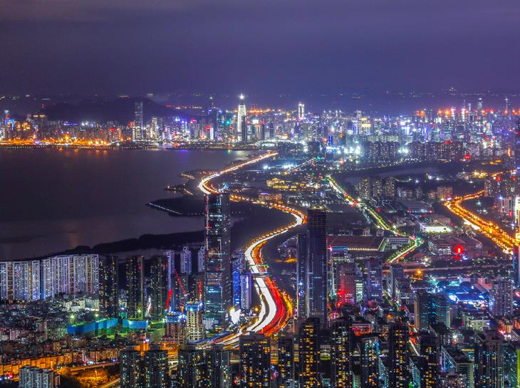 Night view of Qianhai skyline