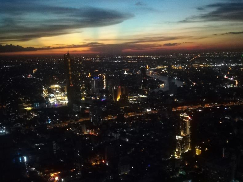 The night view of Bangkok seen from the observation hall