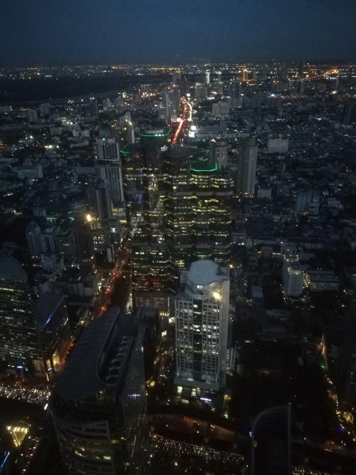 The night view of Bangkok seen from the observation hall of MahaNakhon