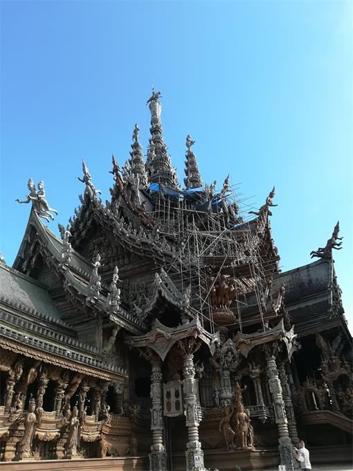 Scaffolding on the building