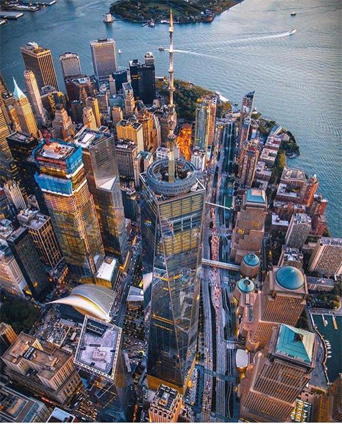One World Trade Center seen from above