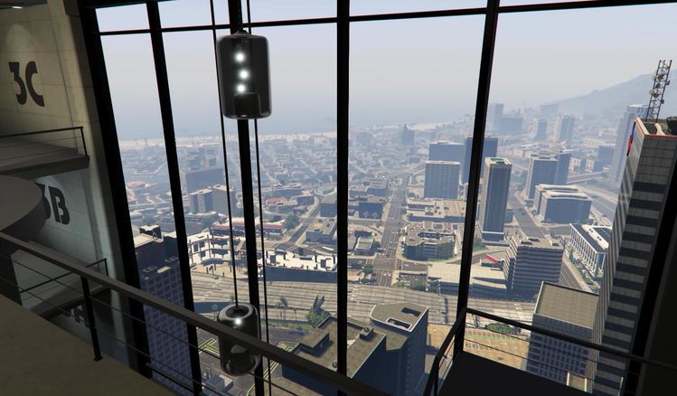 The view seen from one of the office garages on Maze Bank Tower