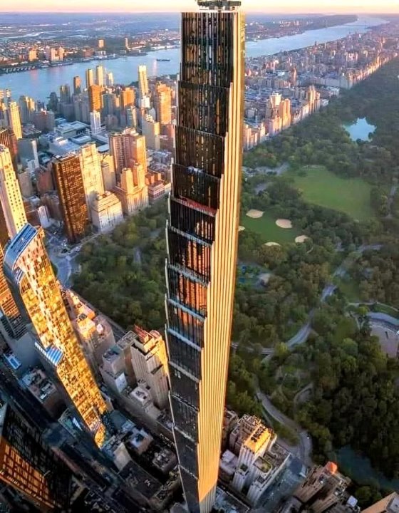 The "stairway" on the upper part of the Steinway Tower