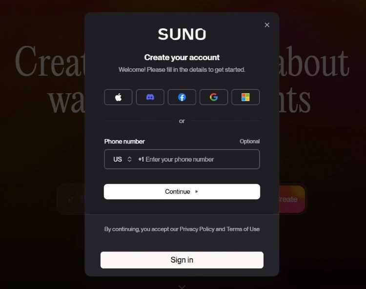 注册 Suno
